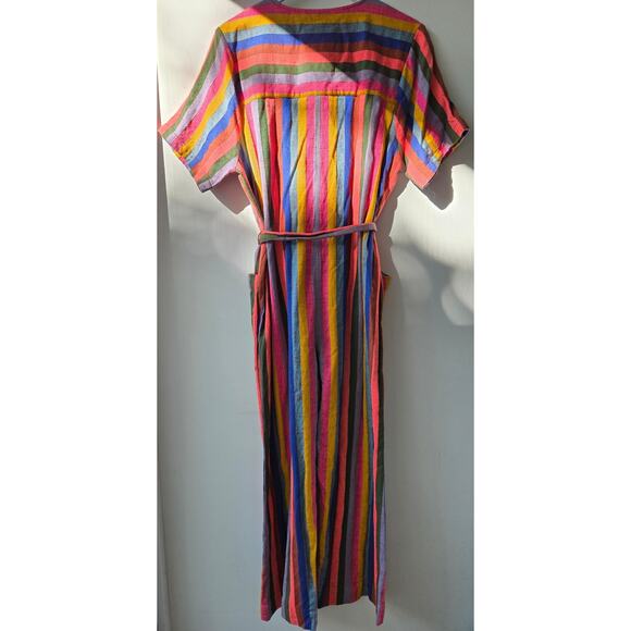 Ace & Jig Striped Rainbow Romper Jumpsuit $345 Organic Cotton Womens Large EUC - Picture 4 of 12